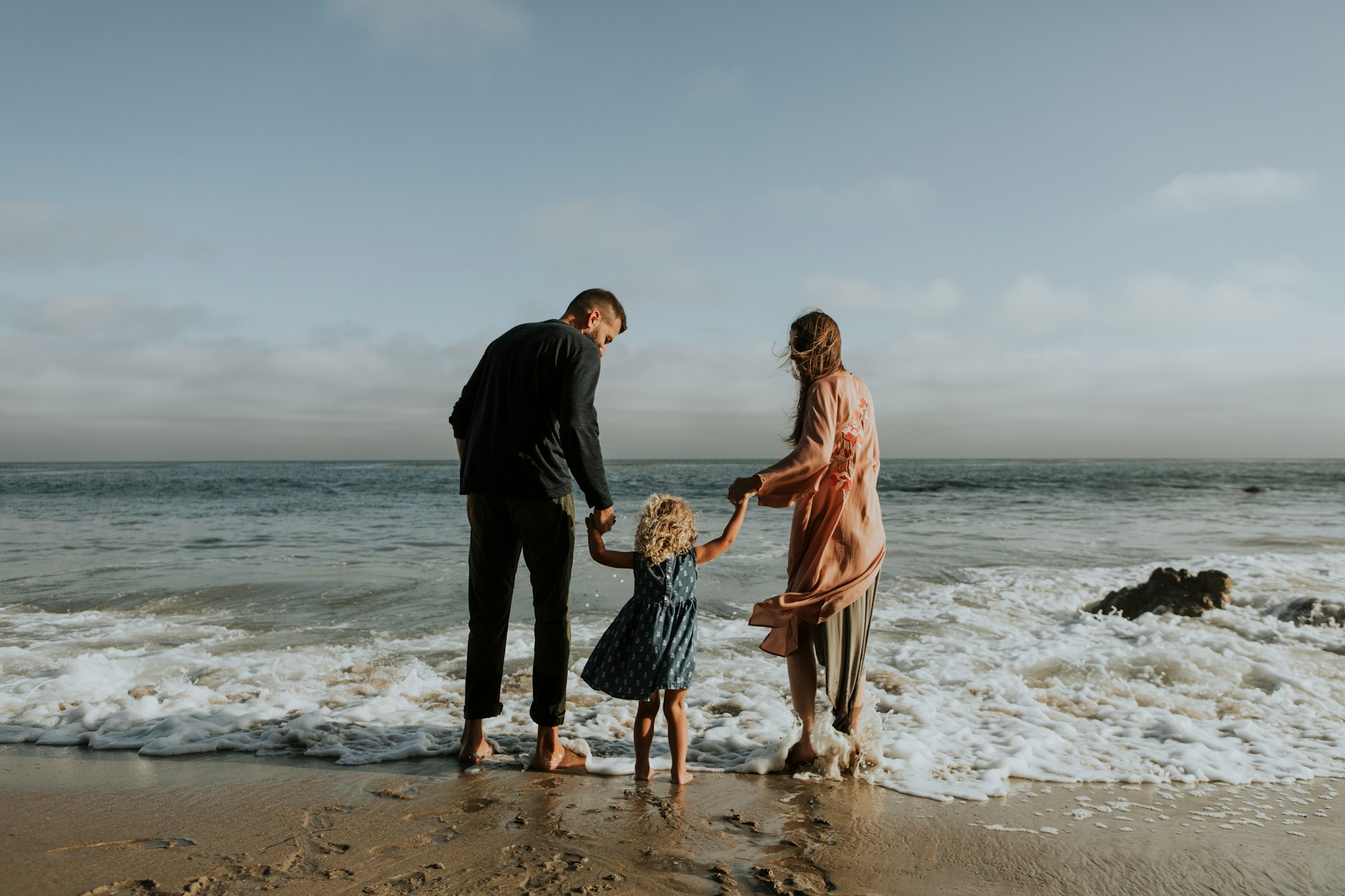 family at the beach